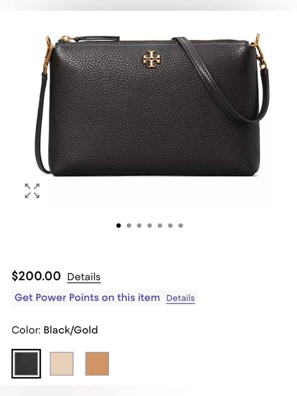 Tory Burch Black Pebbled Leather Logo Crossbody - Picture 15 of 16